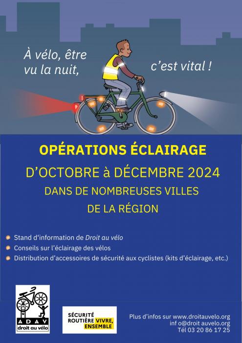 L’association Droit Au Vélo mène sa campagne de sensibilisation « Cyclistes, brillez »