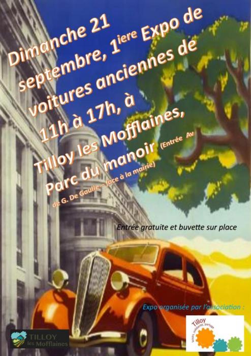 La 1ère exposition de voitures anciennes à Tilloy lez Mofflaines