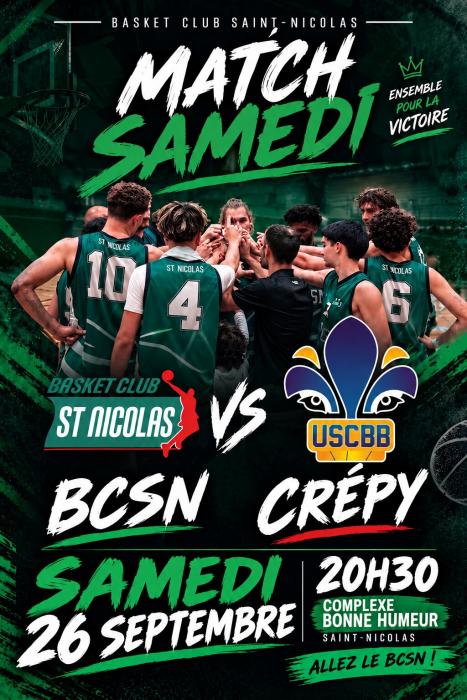 1ère à domicile pour le Basket Club de Saint Nicolas 