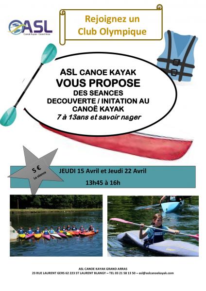 L’ASL canoë kayak organise des stages de découvertes durant ces vacances!!