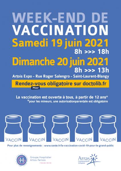 Nouveau week end de vaccination à Artois Expo!!