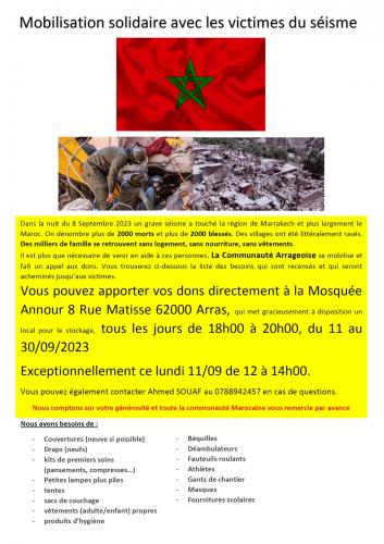 Mobilisation solidaire pour le Maroc