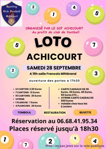 Le loto du Sporting Club Football d’Achicourt 