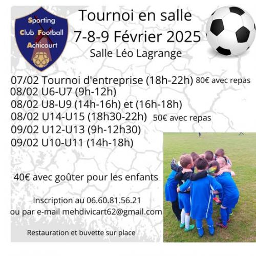 Le Sporting Club Football Achicourt organise son tournoi en salle