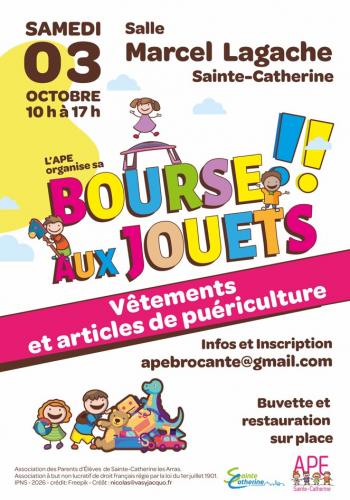 L'APE de Sainte Catherine organise sa bourse aux jouets 