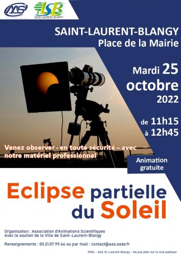 Une éclipse solaire partielle à voir à Saint Laurent Blangy